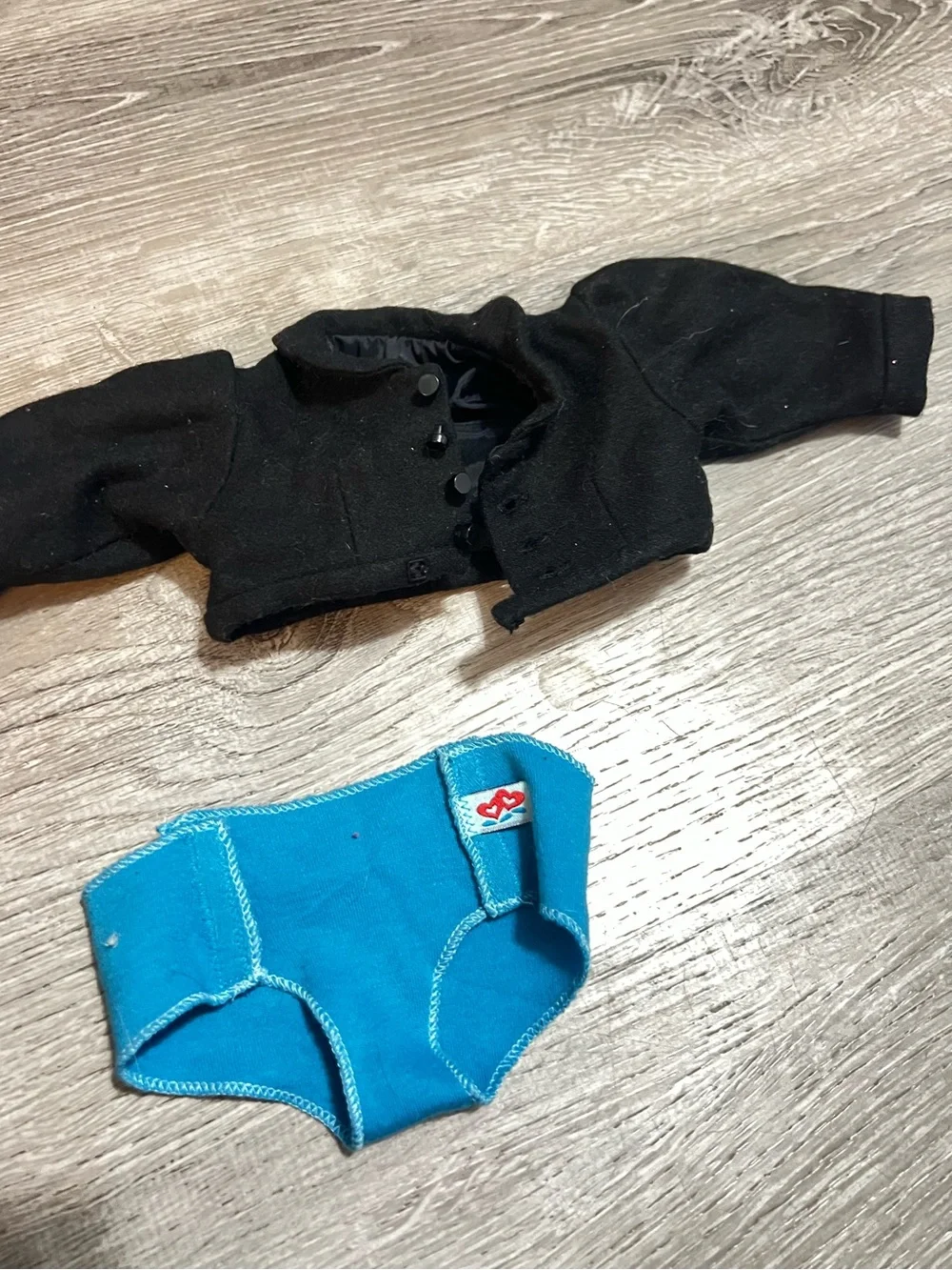 American Girl Black Cropped Jacket with Bright Blue Doll Undergarment